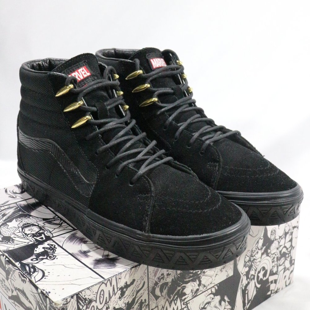 VANS X MARVEL Black Panther Sk8 Hi Limited Edition Sz 8.5 US Men - Picture 8 of 12